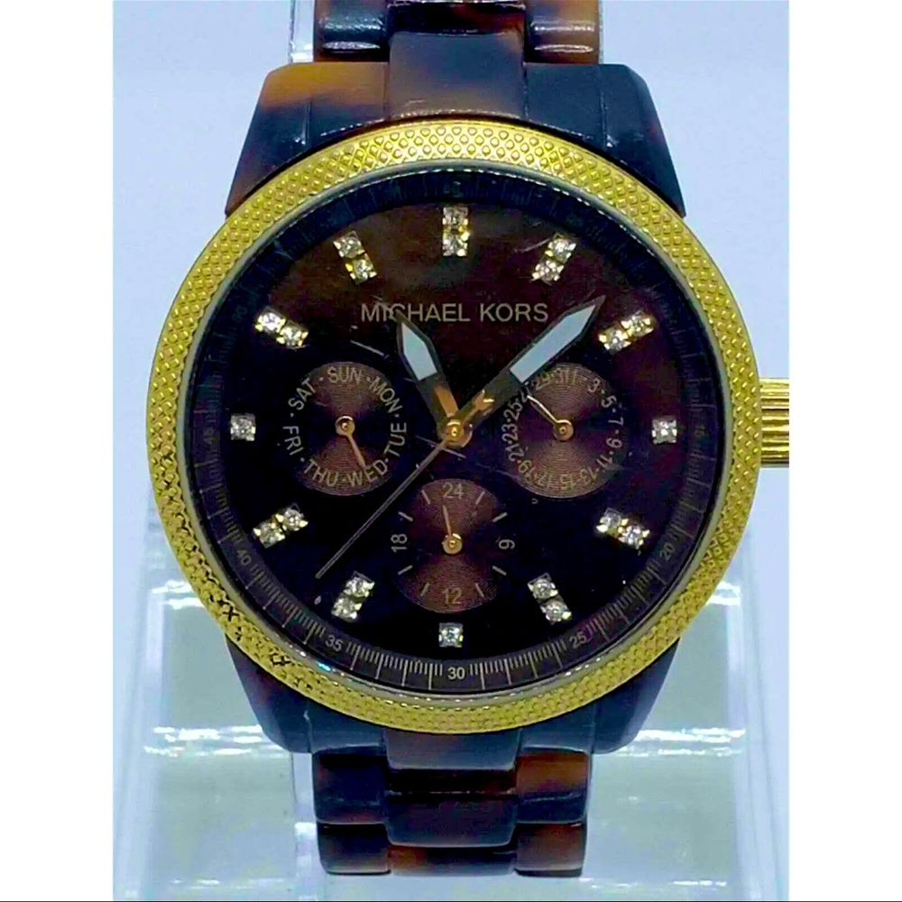 Michael Kors Jet Set Watch 37mm MK5038 Needs a New Battery - Tortoise/Gold